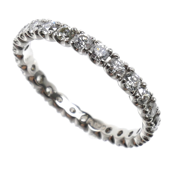 Pt900プラチナ フルエタニティ リング・指輪 ダイヤモンド0.86ct 10号 2.1g レディース【中古】【美品】