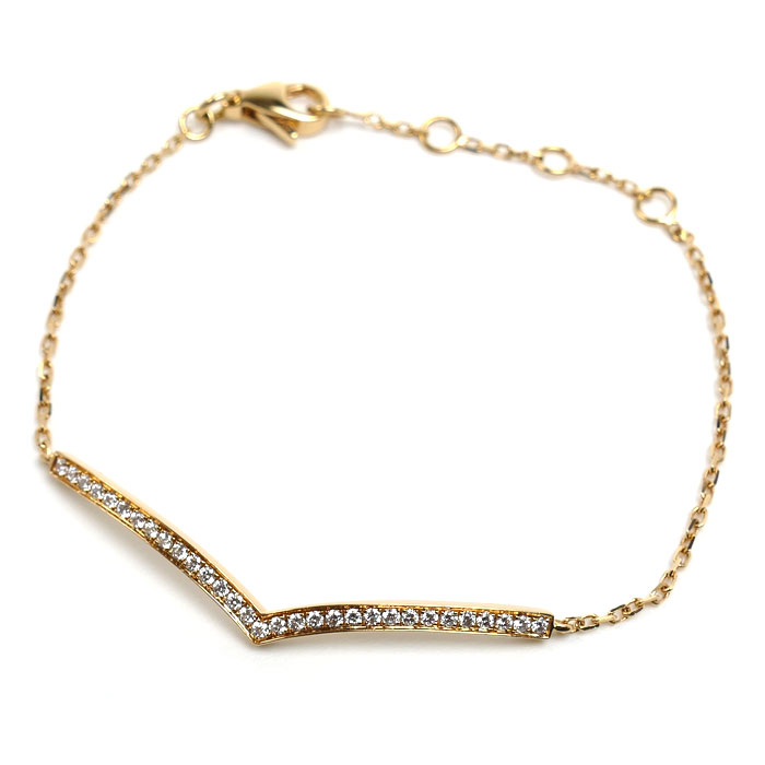 Chaumet ショーメ K18PG ピンクゴールド ジョゼフィーヌ エグレット ブレスレット ダイヤモンド 3.3g 14/15/16/17cm レディース【中古】