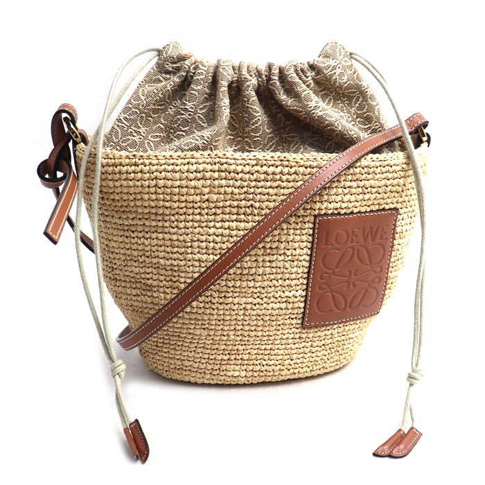 LOEWE ロエベ ポシェット ショルダーバッグ ナチュラル×タン A689C70X08 レディース【中古】【美品】