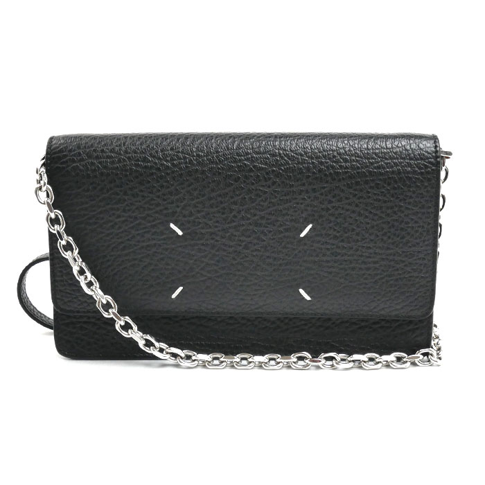 MAISON MARGIELA メゾンマルジェラ 4ステッチ チェーンウォレット ショルダーバッグ ブラック SA3UI0008 P4455 T8013 レディース【中古】【美品】