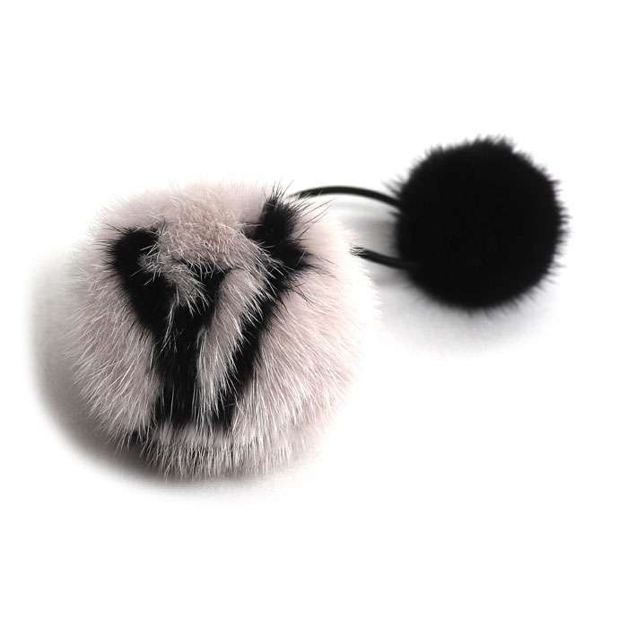 LOUIS VUITTON ルイ・ヴィトン ミンク シュシュ ヴィゾン LVコージー ヘアアクセサリー M78920 レディース【中古】【美品】
