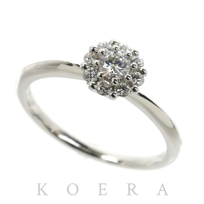 K.UNO ケイウノ Pt950プラチナ リング・指輪 ダイヤモンド0.212ct 8.5号 2.8g レディース【中古】【美品】