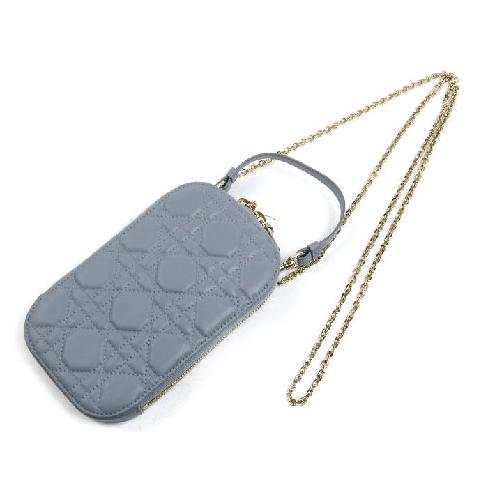 Dior ディオール レディディオール カナージュ フォンホルダー 2Wayショルダーバッグ クラウドブルー S0872ONMJ_M81B レディース【中古】
