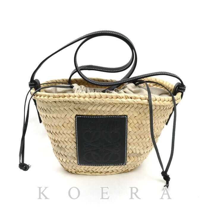 LOEWE ロエベ ドローストリング バケットバッグ ショルダーバッグ ベージュ ブラック A223222X01 レディース【中古】【美品】