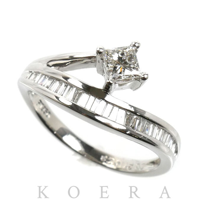 Pt950プラチナ リング・指輪 ダイヤモンド0.21ct/0.23ct 9号 3.7g レディース【中古】