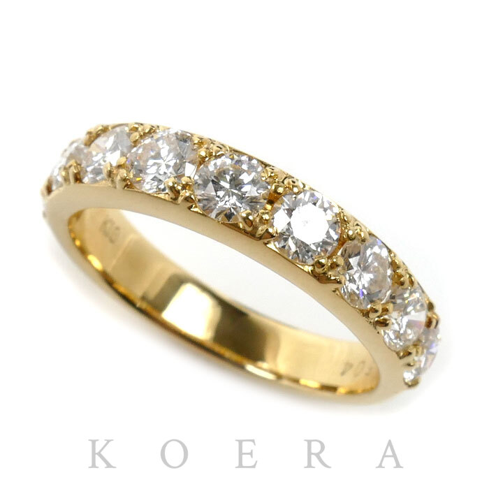 K18YG イエローゴールド リング・指輪 ダイヤモンド1.504ct 14号 4.2g レディース【中古】【美品】
