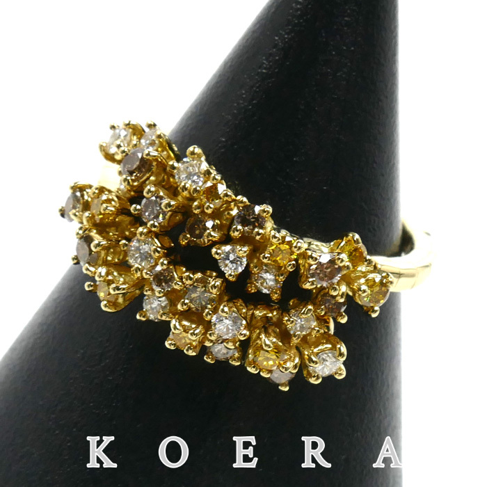 Damiani ダミアーニ K18YG イエローゴールド ミモザ  リング・指輪 20078489 ダイヤモンド 5.1g フリーサイズ レディース【中古】