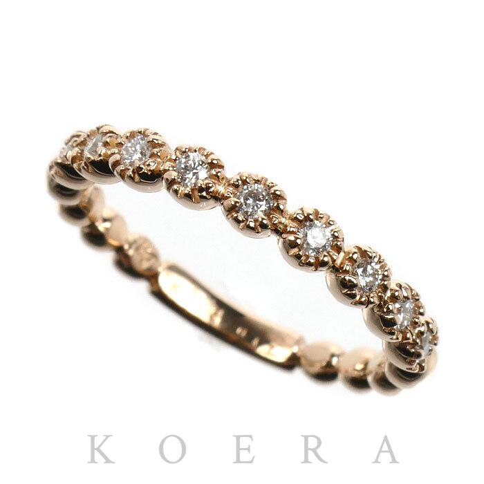 Ponte Vecchio ポンテヴェキオ K18PG ピンクゴールド リング・指輪 ダイヤモンド0.17ct 10号 2.7g レディース【中古】【美品】