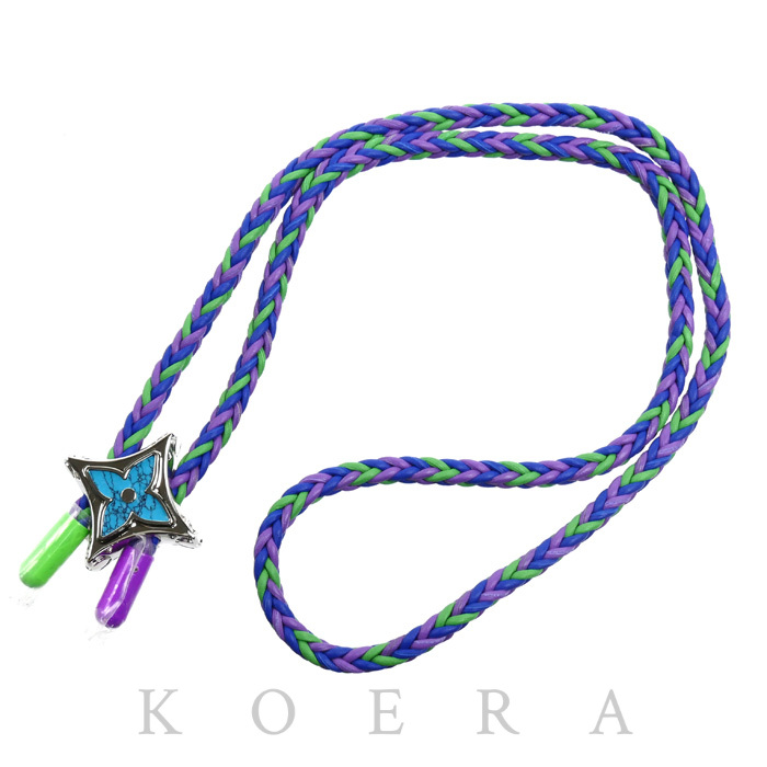 LOUIS VUITTON ルイ・ヴィトン GP レザー コリエ ボロ モノグラム ビッグ パーティー ネックレス M01046 ループタイ メンズ【中古】【美品】