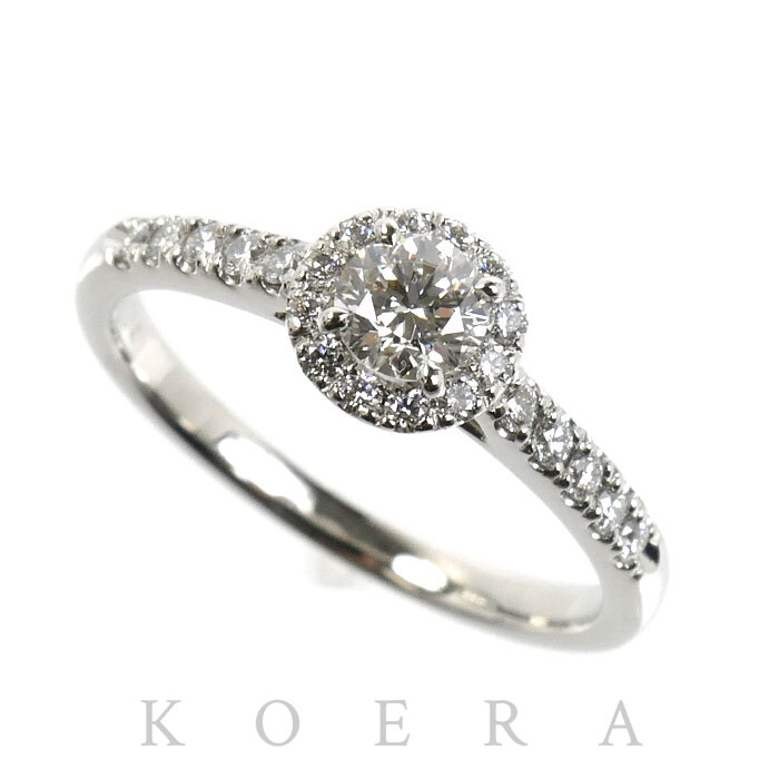 ROYAL ASSCHER ロイヤル・アッシャー Pt950プラチナ リング・指輪 ダイヤモンド0.21ct/0.15ct 7.5号 2.9g レディース【中古】【美品】
