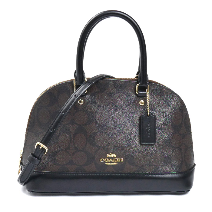 COACH コーチ ミニ シエラ サッチェル  2Wayショルダーバッグ ブラウン ブラック F27583 IMAA8 レディース【中古】