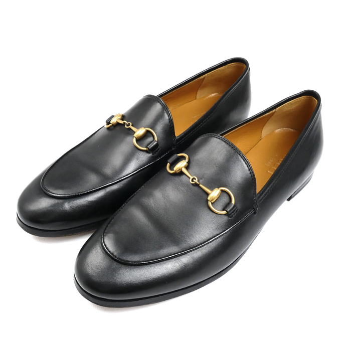 GUCCI グッチ ヨルダーン  ローファー ブラック 404069 37 1/2 ホースビット レディース【中古】【美品】