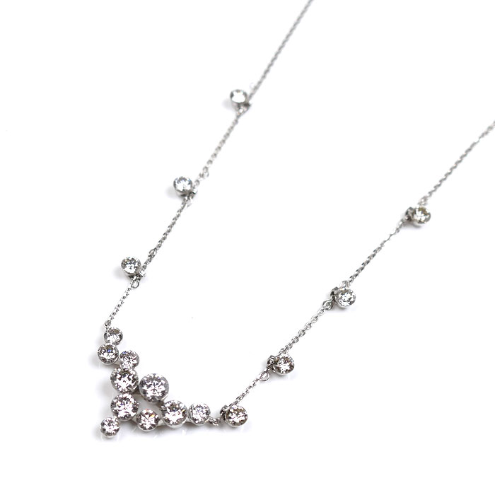TASAKI タサキ K18WG ホワイトゴールド ネックレス ダイヤモンド2.20ct 4.8g ～47cm レディース【中古】
