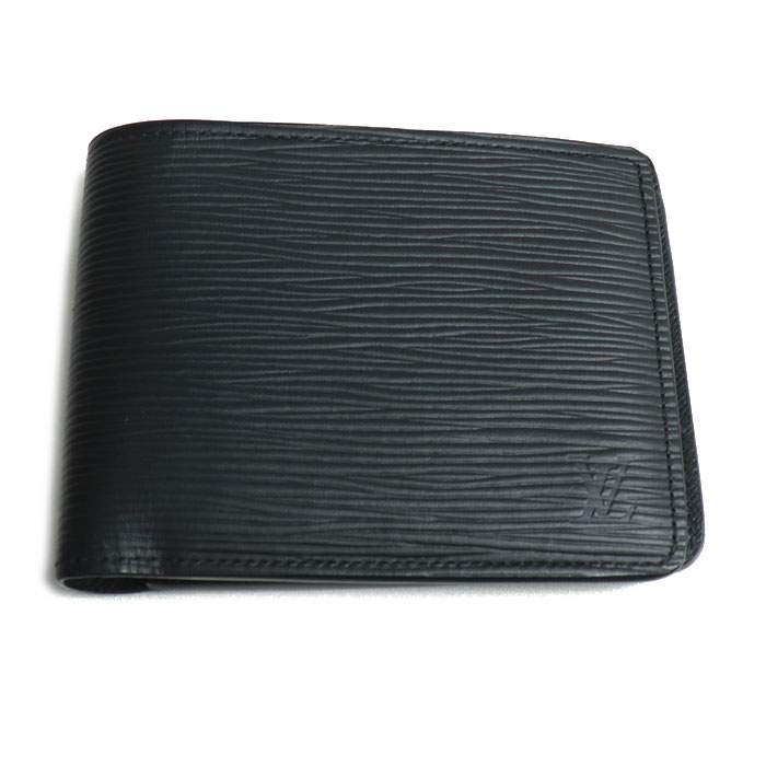 LOUIS VUITTON ルイ・ヴィトン ポルトフォイユ･ミュルティプル 二つ折り財布 エピ ブラック M60662 IC メンズ【中古】