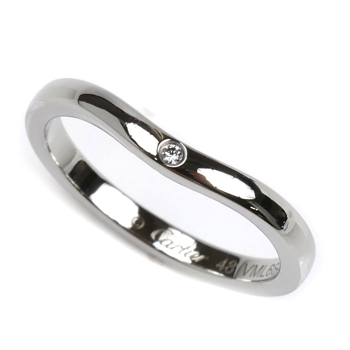 CARTIER カルティエ Pt950プラチナ バレリーナ ウェディング リング・指輪 B4092948 ダイヤモンド 8号 48 3.1g レディース【中古】【美品】