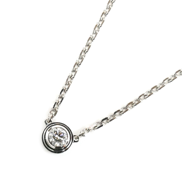 CARTIER カルティエ K18WG ホワイトゴールド ダムール XS ネックレス B7224515 ダイヤモンド 2.3g 38/41cm レディース【中古】【美品】