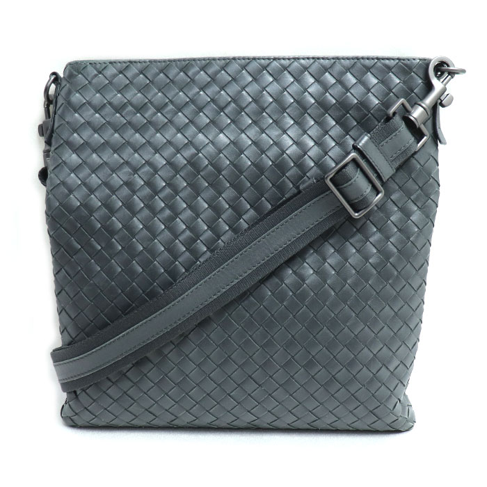 BOTTEGAVENETA ボッテガヴェネタ イントレチャート ショルダーバッグ グレー 276357 メンズ【中古】