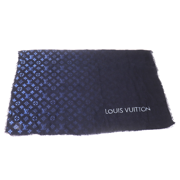 LOUIS VUITTON ルイ・ヴィトン ストール ネイビー グラデーション レディース【中古】