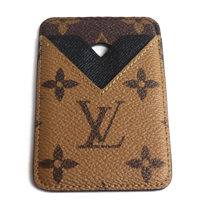 LOUIS VUITTON ルイ・ヴィトン ポルト カルト･マグネット カードケース モノグラム･リバース ブラウン ブラック M25654 ユニセックス【中古】