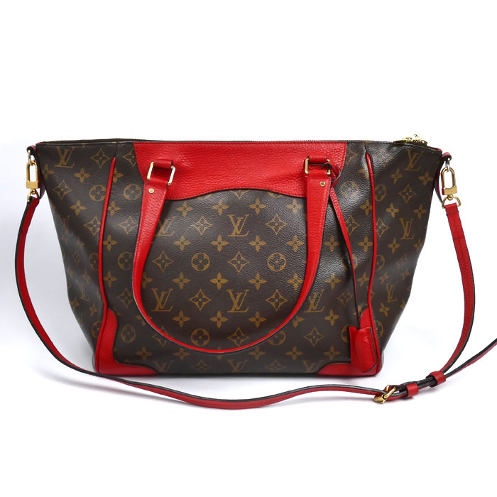 LOUIS VUITTON ルイ・ヴィトン エストレーラ MM トートバッグ モノグラム ブラウン レッド M51193 レディース【中古】
