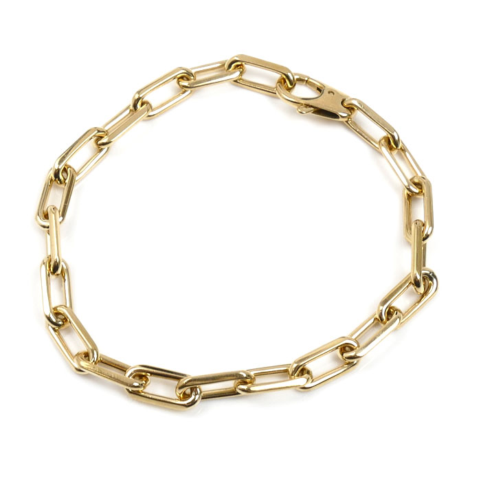 CARTIER カルティエ K18YG イエローゴールド サントス ミディアム ブレスレット 20.0g 20cm ユニセックス【中古】