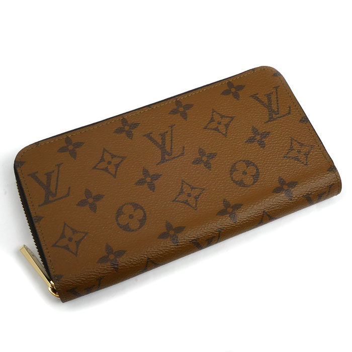 LOUIS VUITTON ルイ・ヴィトン ジッピー・ウォレット 長財布 ラウンドファスナー モノグラム・リバース ブラウン M82444 IC レディース【中古】【美品】