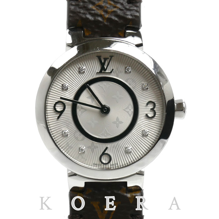 LOUIS VUITTON ルイ・ヴィトン タンブールスリム 8PD 腕時計 電池式 Q12MG レディース【中古】【美品】