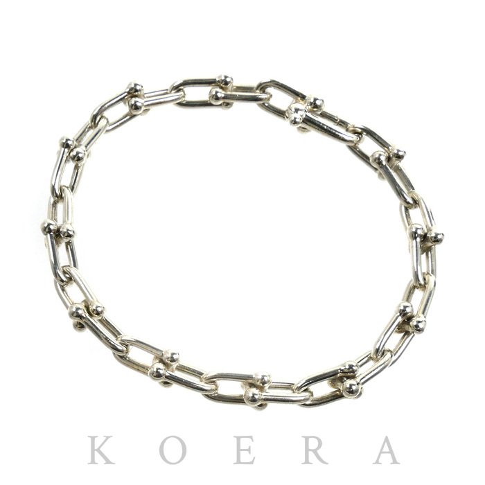 TIFFANY&Co. ティファニー シルバー925 ハードウェア スモールリンク ブレスレット 60153084 16.4g 18cm レディース【中古】
