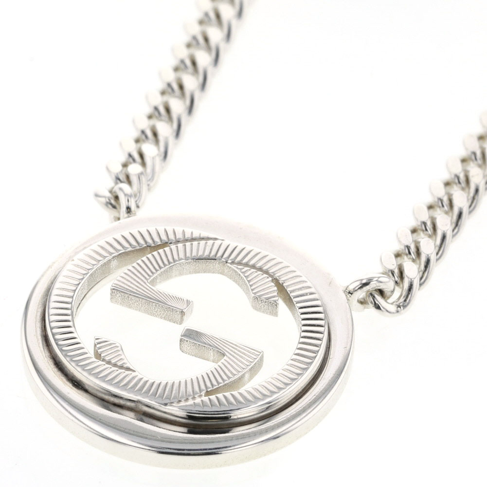 GUCCI Necklace Interlocking Flat Link Chain Silver925 K00411825 | eBay