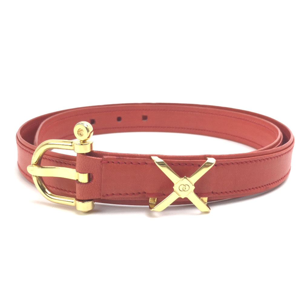 gg buckle slim leather belt