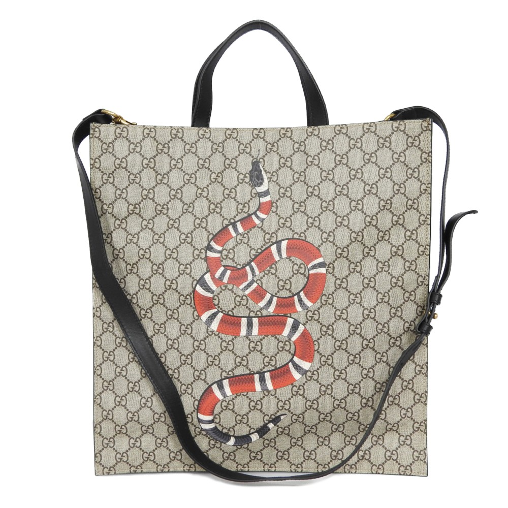 snake print tote bag