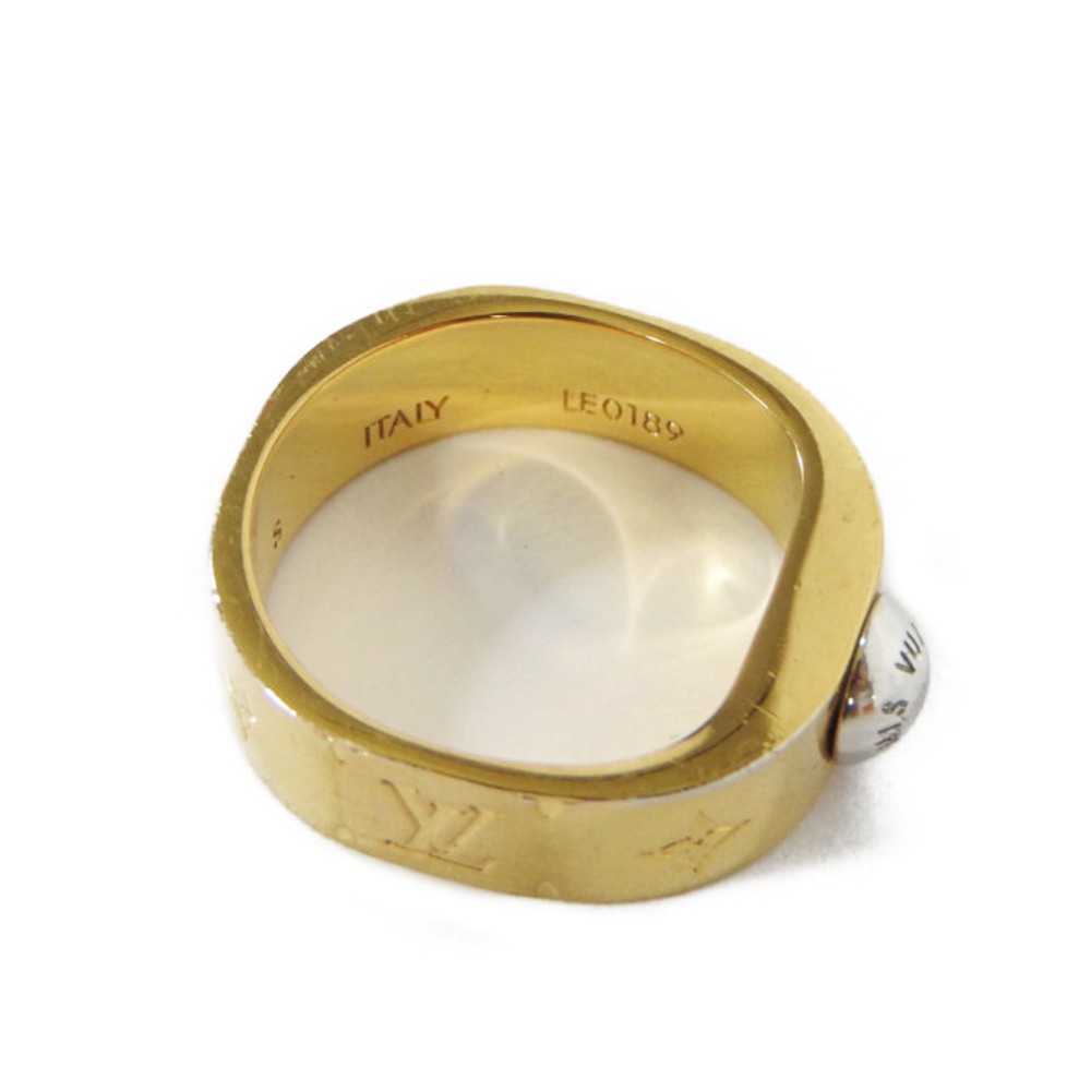 LOUIS VUITTON Nanogram Ring Size S Gold-Plated M00210 Accessory
