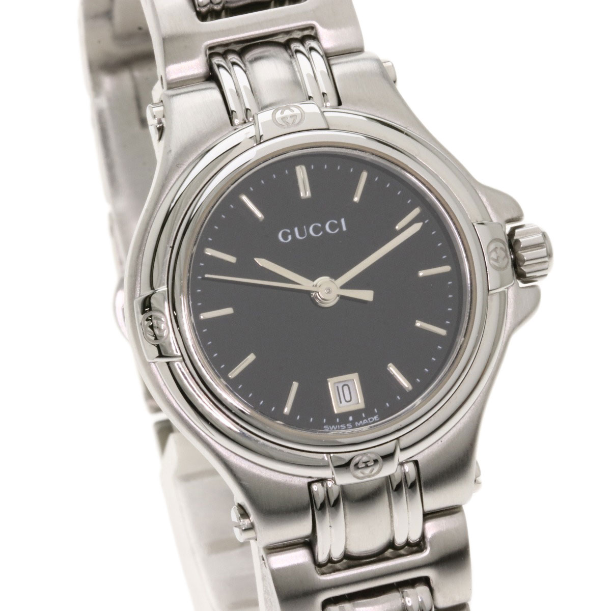 GUCCI Round face Watches 9040L Stainless Steel/Stainless Steel Ladies ...