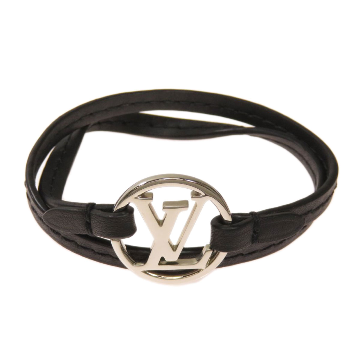 LOUIS VUITTON M6472D Bracelet Bra Rubbed / LV Round Metal Leather | eBay