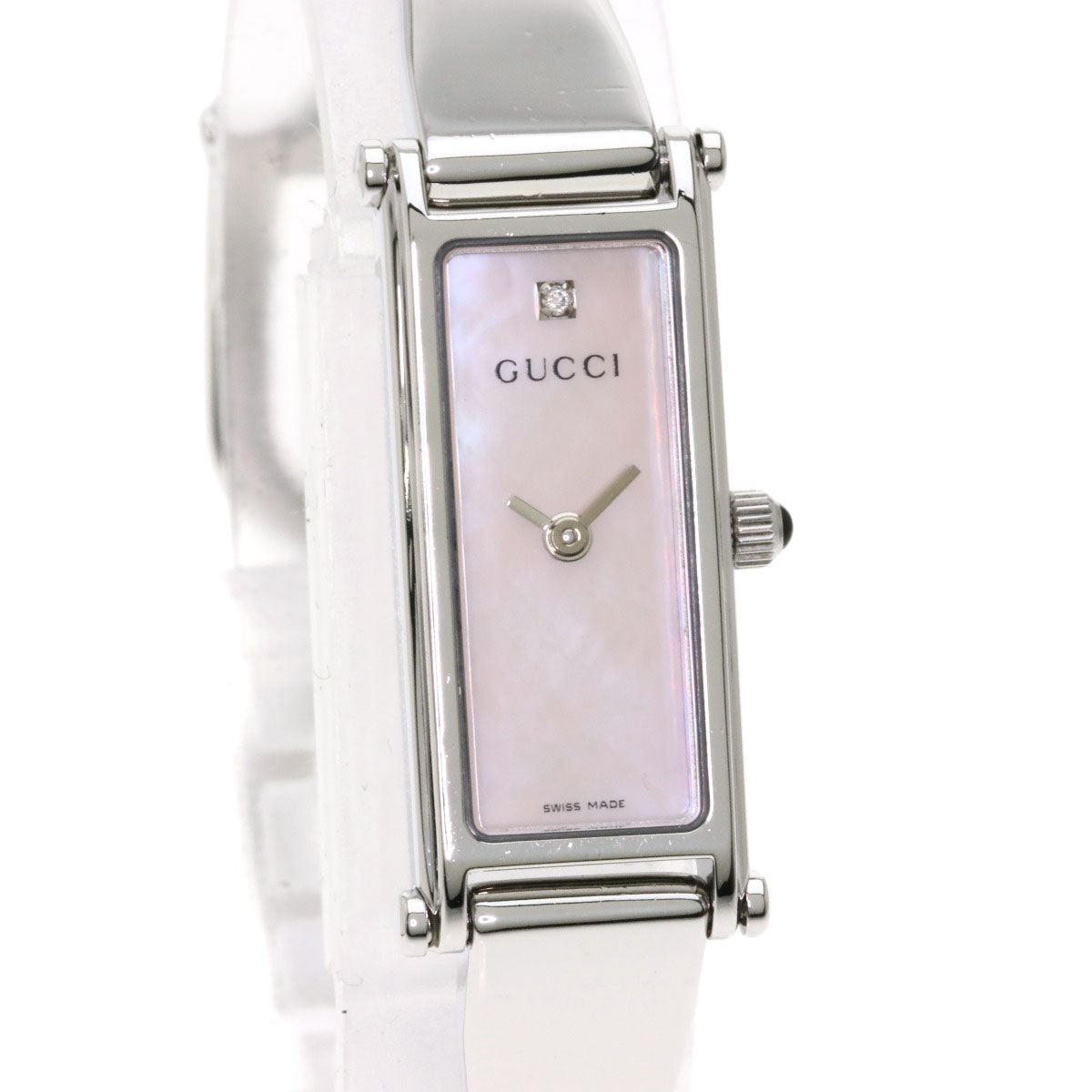 GUCCI Square face Watches 1500L Stainless Steel/Stainless Steel Ladies ...
