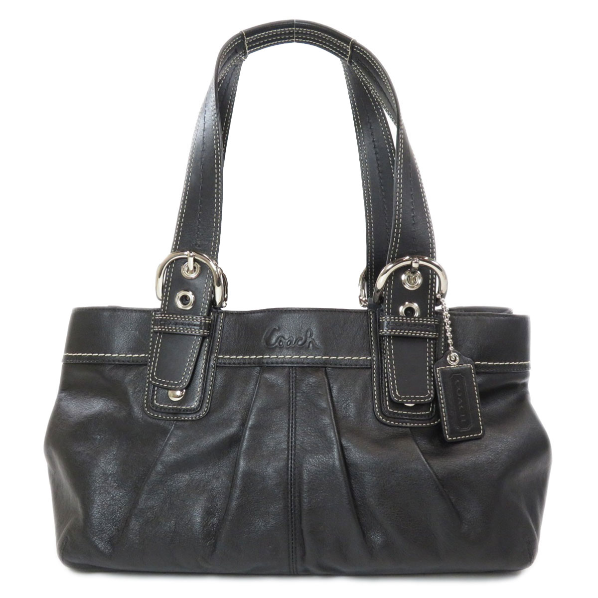 COACH F13732 Tote Bag Soho pleated logo Leather | eBay