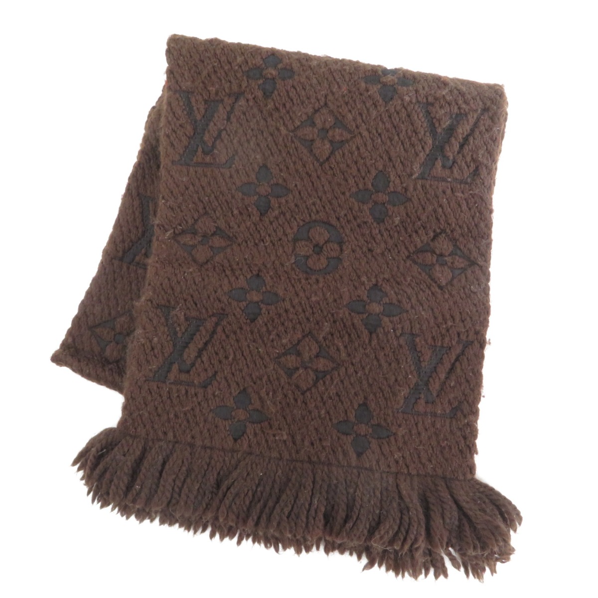 LOUIS VUITTON Wool Silk Logomania Scarf Verone 297768
