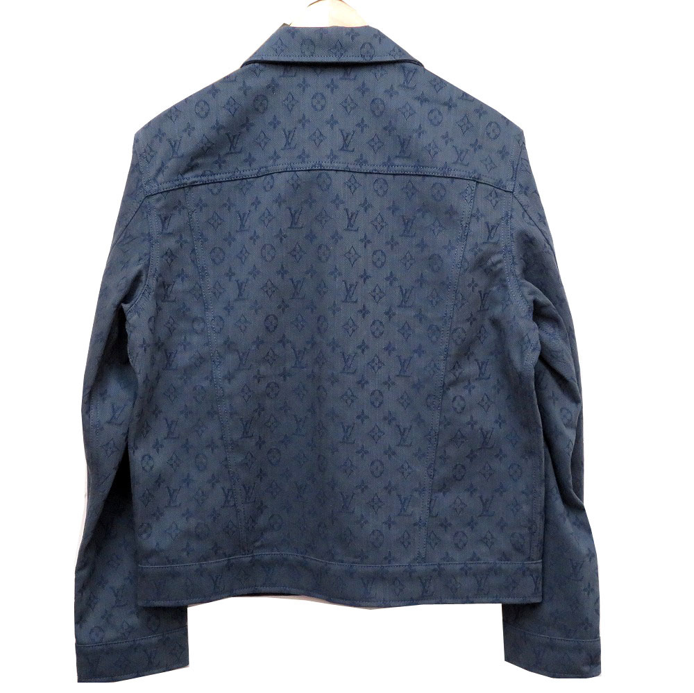 AUTHENTIC LOUIS VUITTON HHA20W Total Monogram patternDenim jacket Navy blue 0055 | eBay