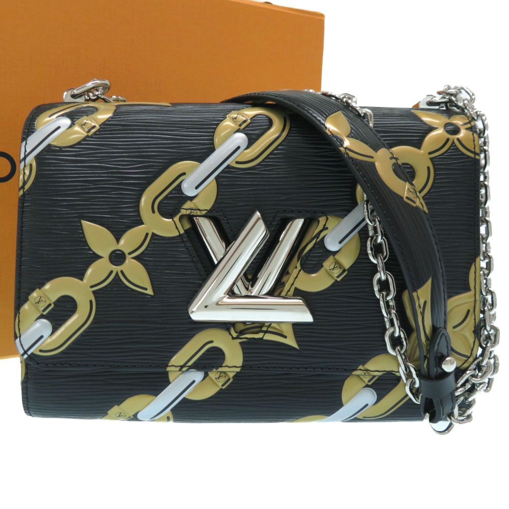 AUTH LOUIS VUITTON M42454 Epi Twist MM Shoulder Bag Black/Gold Epi Leather 0141 | eBay