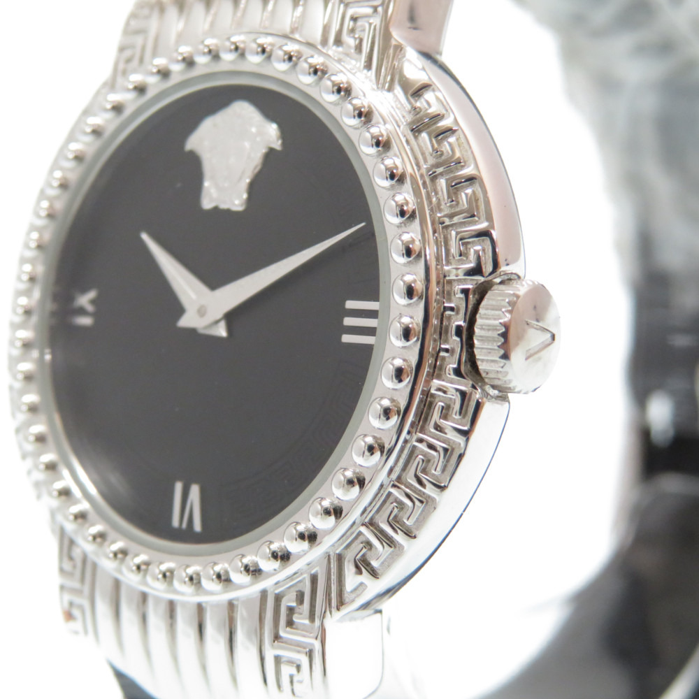 AUTHENTIC Gianni Versace Quartz Wrist watch Black Gold Plated 0481 eBay