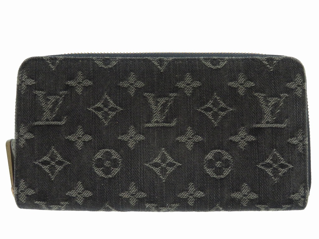 LOUIS VUITTON M95614 Zippy Wallet Long wallet Black Monogram Denim 0434 | eBay