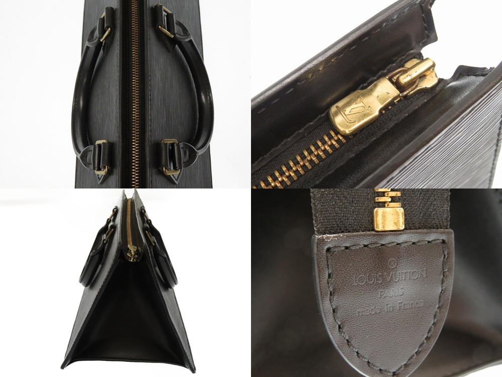 AUTHENTIC LOUIS VUITTON M52092 Epi Sac triangle Hand Bag Black 0088 | eBay