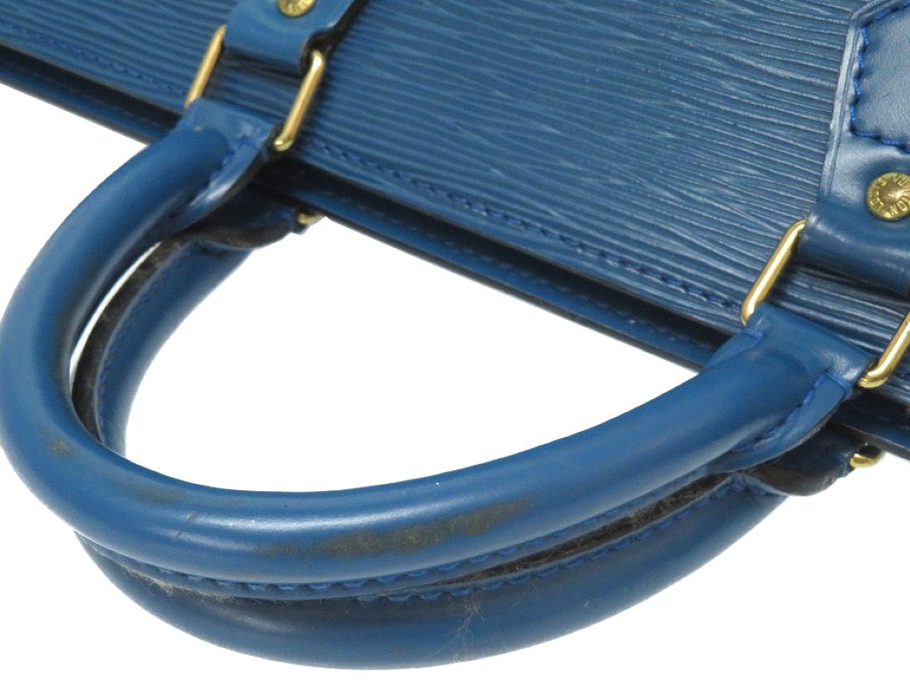AUTHENTIC LOUIS VUITTON M52095 Epi Sac triangle Hand Bag blue Epi 0034 | eBay