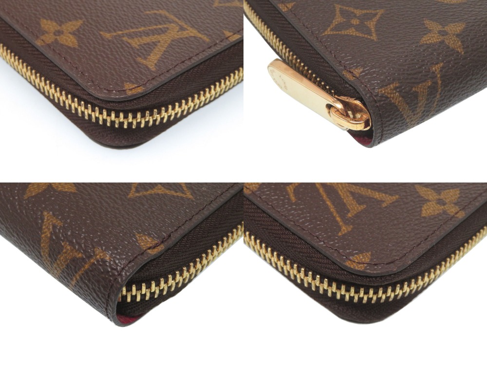 AUTHENTIC LOUIS VUITTON M41895 Monogram Zippy Wallet Long wallet Fuchsia 0062 | eBay