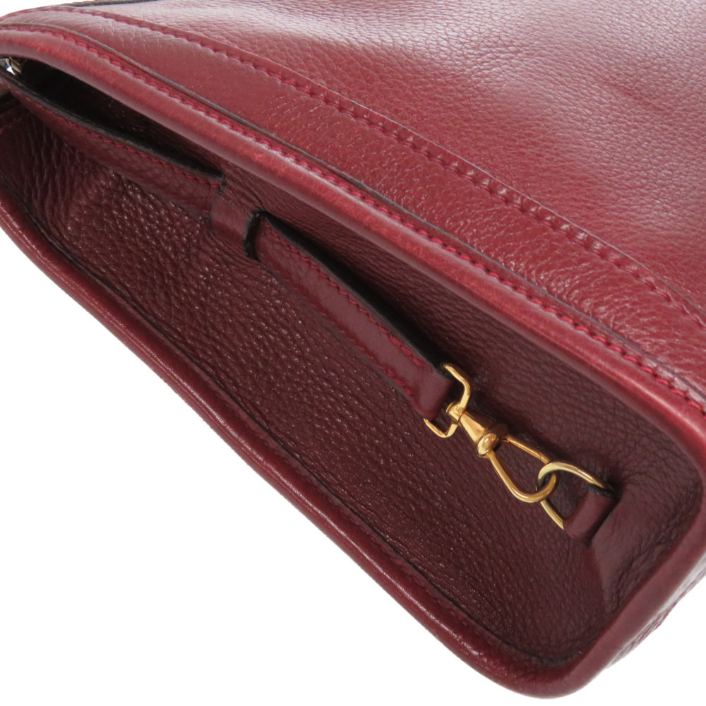 AUTHENTIC HERMES Vintage Shoulder Bag Bordeaux Leather 0117 | eBay