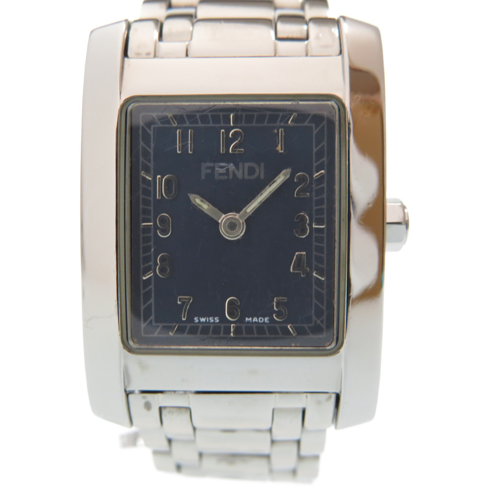 AUTHENTIC FENDI 7000L Quartz Wrist watch Navy/Silver Stainless Steel ...