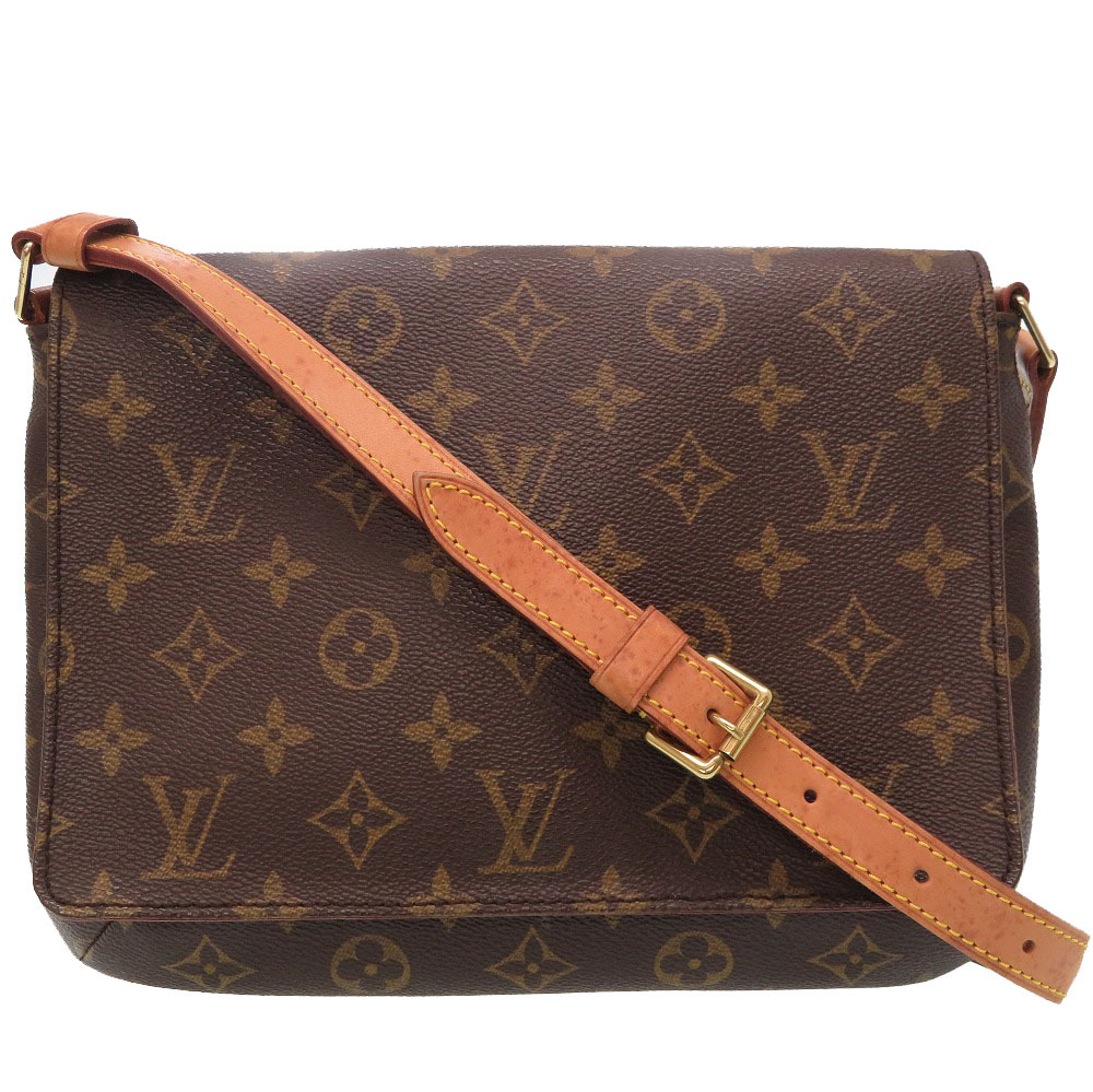 Louis Vuitton Musette Tango Shoulder Bag Monogram Leather Brown Handbag  Purse LV