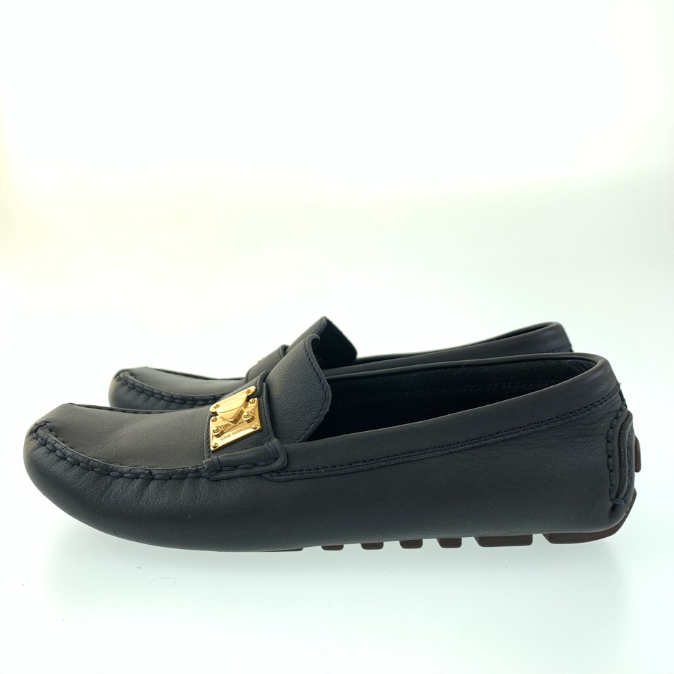 LOUIS VUITTON Driving shoes Flat shoes Slip-on loafers Navy gold | eBay