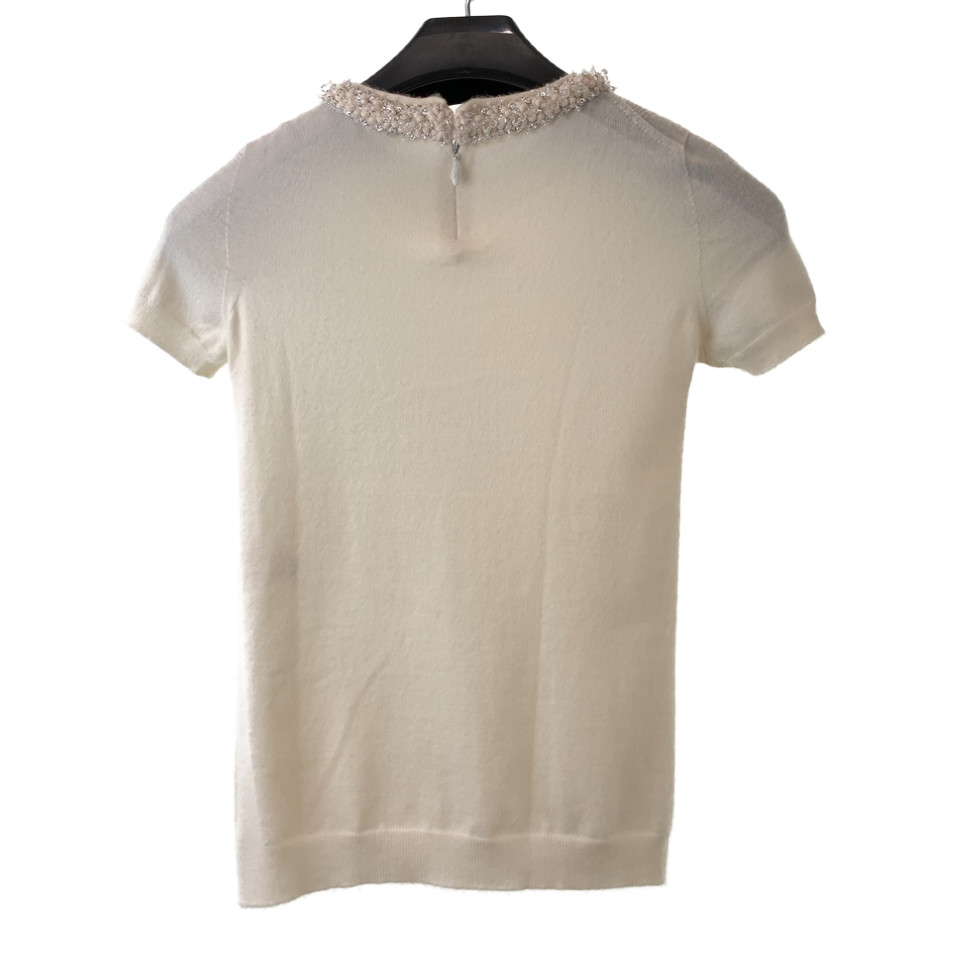 LOUIS VUITTON Bijou knit T-shirt tops off white | eBay