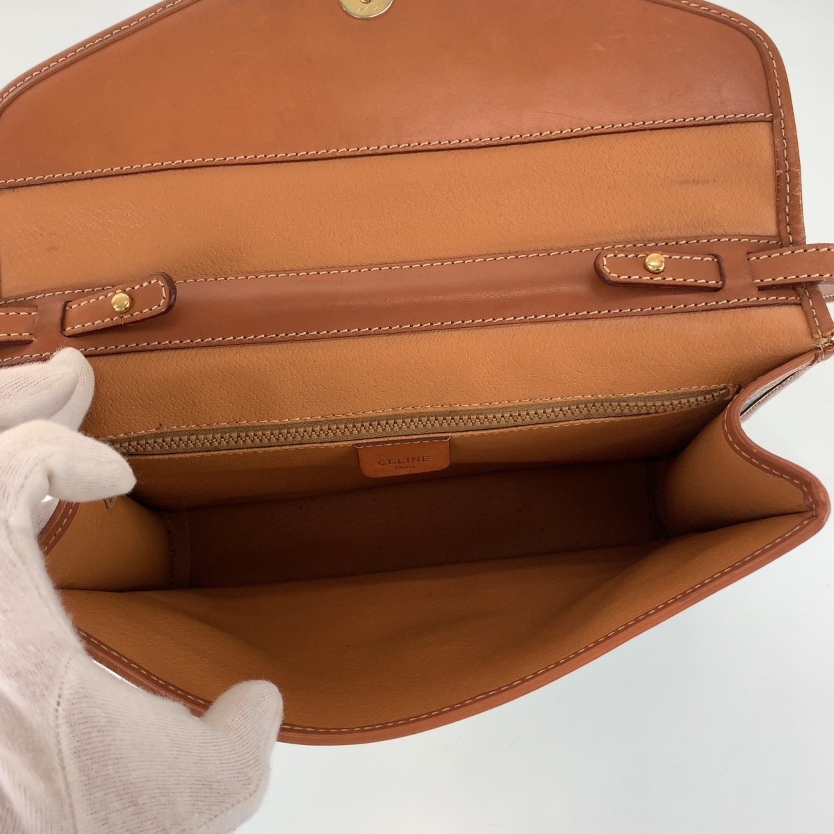 CELINE vintage Macadam Triomphe M08 Shoulder Bag Pochette Brown PVC ...